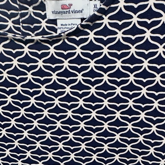 Vineyard Vines Navy and White girls Scallop shift dress size XL/16 - Picture 2 of 4